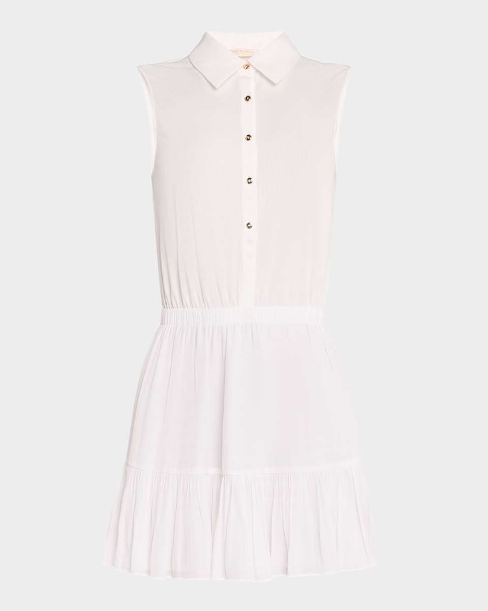 Odette Sleeveless Button-Front Mini Dress
